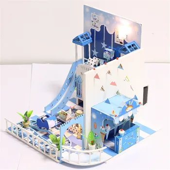 Blue Childishness Little Expectation K-030 DIY Doll House With Furniture Light Cover Children Adult Gift Decoration Creative Toy 
Blue Childishness Little Expectation K-030 DIY Doll House With Furniture Light Cover Children Adult Gift Decoration Creative Toy