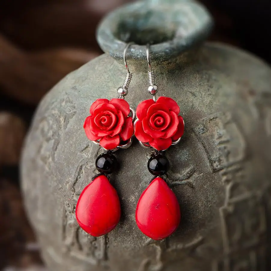 Original national style cinnabar earrings with personalized drop ornaments female characteristics of Chinese style bride earring
Original national style cinnabar earrings with personalized drop ornaments female characteristics of Chinese style bride earring