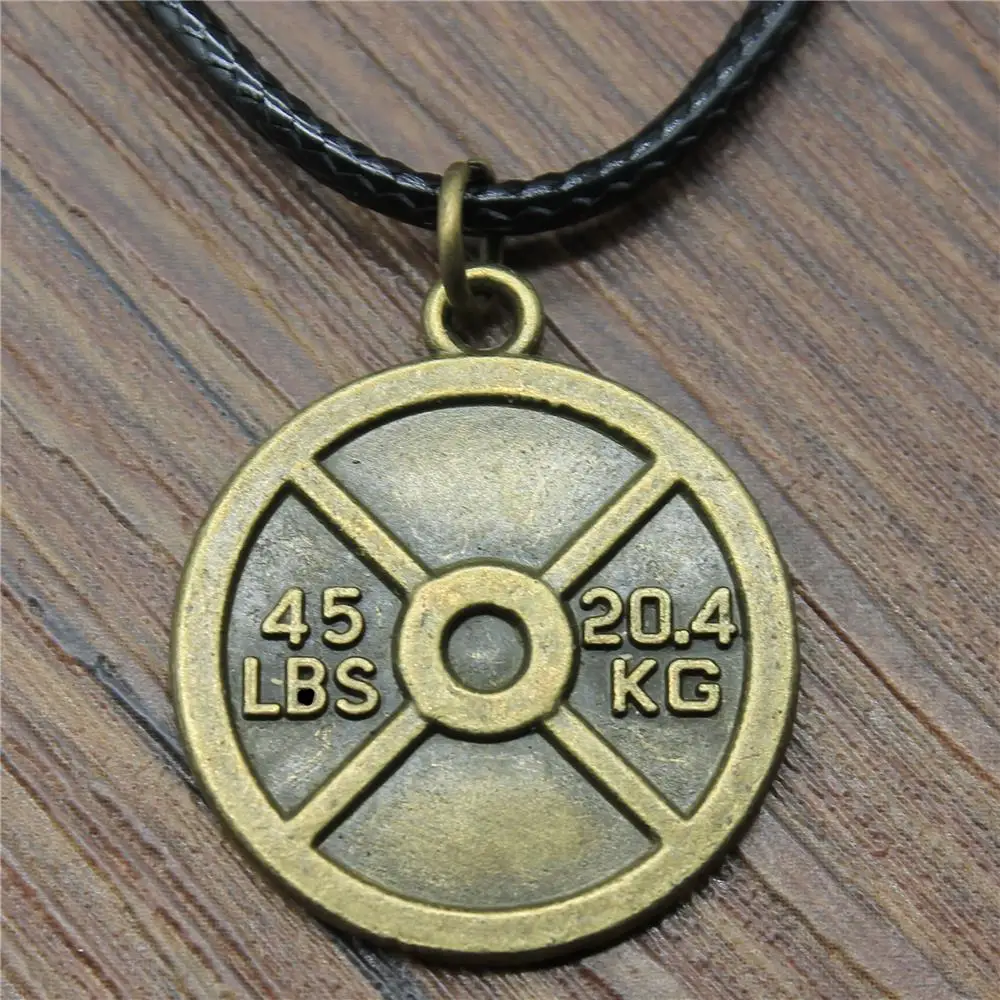 Antique Bronze Tone 28x24mm Weightlifting Weight Film Pendant Leather Chain Necklace For Women 2019 Fashion Dropshipping
Antique Bronze Tone 28x24mm Weightlifting Weight Film Pendant Leather Chain Necklace For Women 2019 Fashion Dropshipping