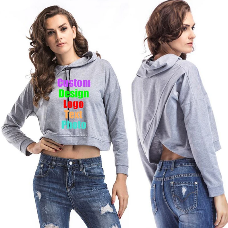Solid Hooded Spring Autumn Women Sweatshirt Crops Top Custom Made Logo Photo Text Printed Hoodies Crossing Backless Tracksuits
Solid Hooded Spring Autumn Women Sweatshirt Crops Top Custom Made Logo Photo Text Printed Hoodies Crossing Backless Tracksuits