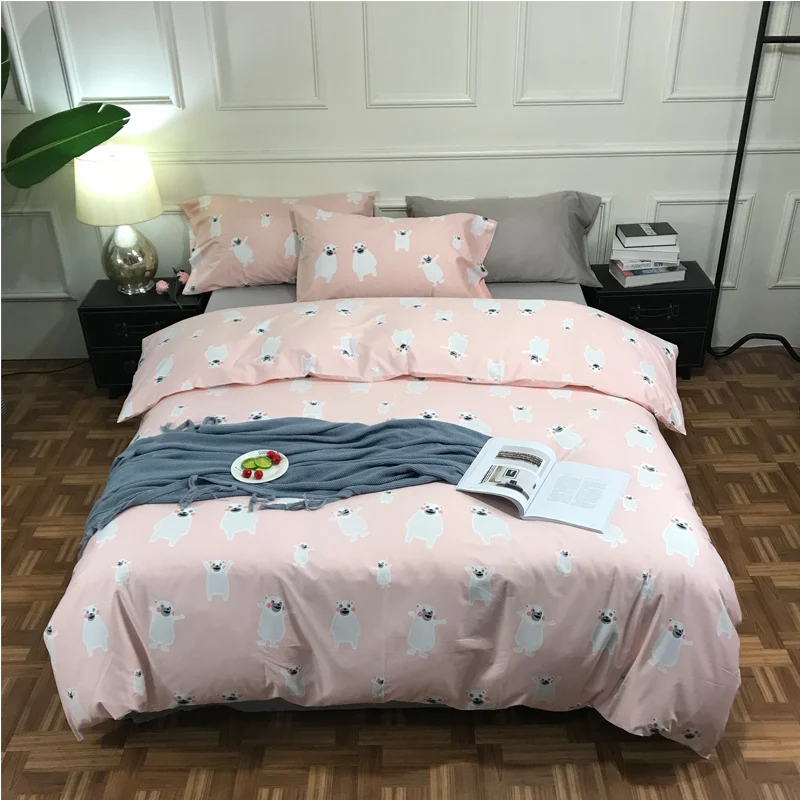 iDouillet Cartoon White Bears Print Bedding Set 100% Cotton for Girls Pink Duvet Cover Bed Flat Sheet Pillowcases Queen King
iDouillet Cartoon White Bears Print Bedding Set 100% Cotton for Girls Pink Duvet Cover Bed Flat Sheet Pillowcases Queen King