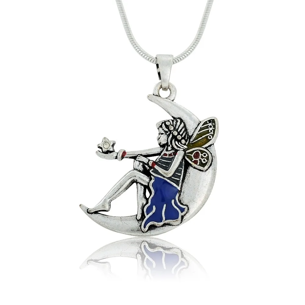 my shape Vintage Style Elegant Tinkerbell Blue Enamel Angel Girl With Wings Pendant Sitting on Moon Pendant Necklace Fairy Tale
my shape Vintage Style Elegant Tinkerbell Blue Enamel Angel Girl With Wings Pendant Sitting on Moon Pendant Necklace Fairy Tale