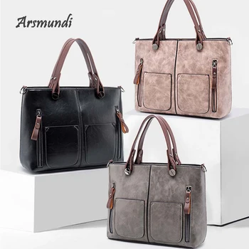 Arsmundi 2018 New Brand Luxury Handbags Women Bags Designer Solid Color Retro Wax Large Capacity Hand Shoulders Messenger Bag
Arsmundi 2018 New Brand Luxury Handbags Women Bags Designer Solid Color Retro Wax Large Capacity Hand Shoulders Messenger Bag