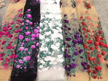 French Net Lace Fabric 2019 Latest african guipure lace fabric with embroidery mesh tulle colorful Sequins lace fabric 
French Net Lace Fabric 2019 Latest african guipure lace fabric with embroidery mesh tulle colorful Sequins lace fabric