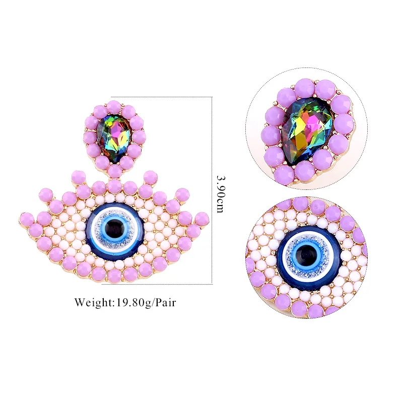 New Vintage Gold Color Bohemian Eyes Stud Earrings for Women 2 Designs Cute Bead Eyes Wedding Statement Earrings Gifts (10)