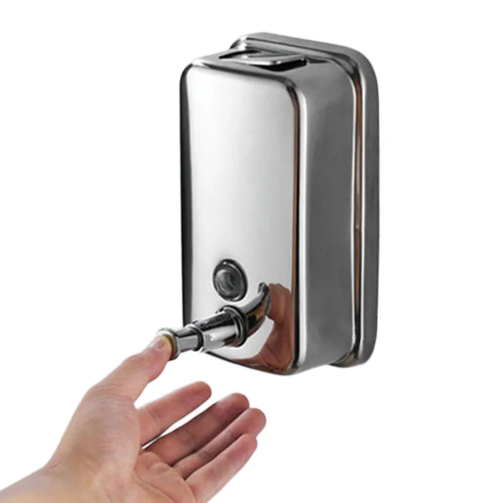 Image 500 800 1000ML Bathroom Wall Mounted Stainless Steel Liquid Soap Dispenser Hand Shampoo Pump Sanitizer Shower Lotion Dispenser
