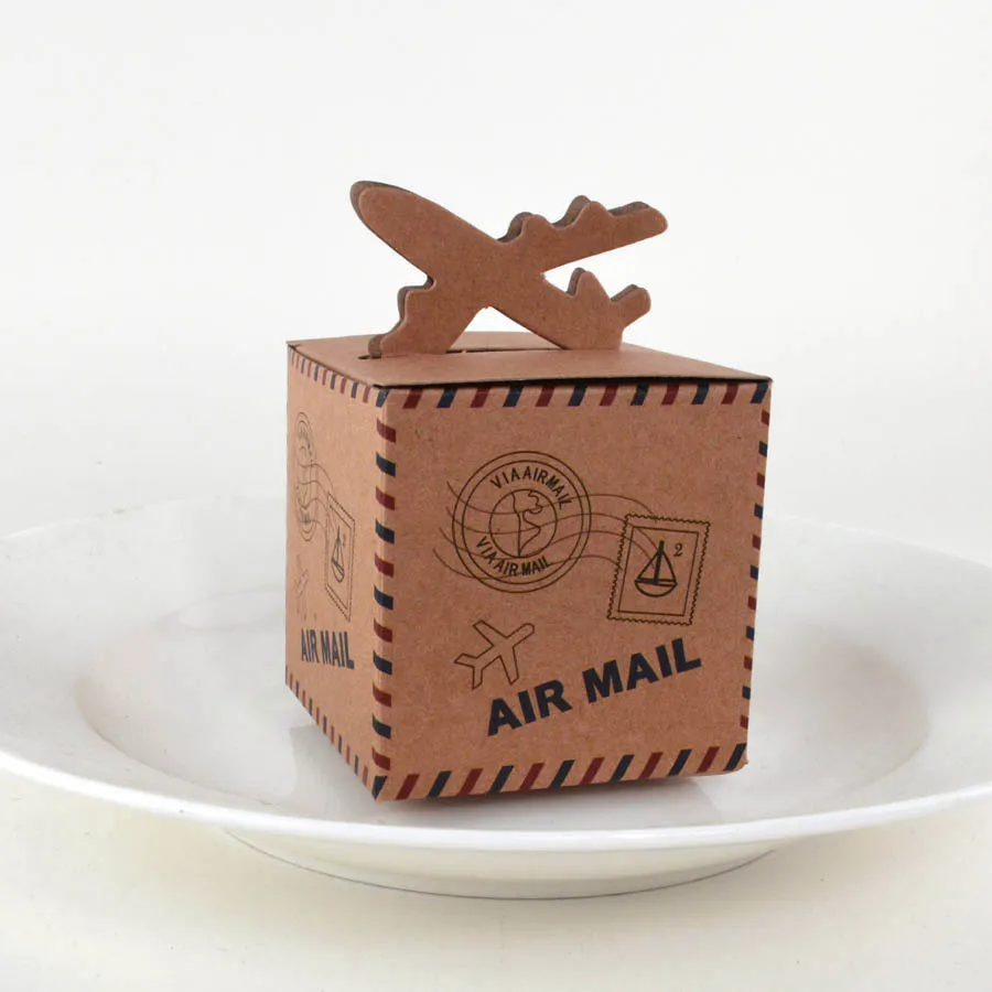 50pcs Kraft Gift Box Air Mail Plane Design Vintage Paper Gift Bag Wedding Favor Box for Wedding Baby Shower Party Decoration
50pcs Kraft Gift Box Air Mail Plane Design Vintage Paper Gift Bag Wedding Favor Box for Wedding Baby Shower Party Decoration