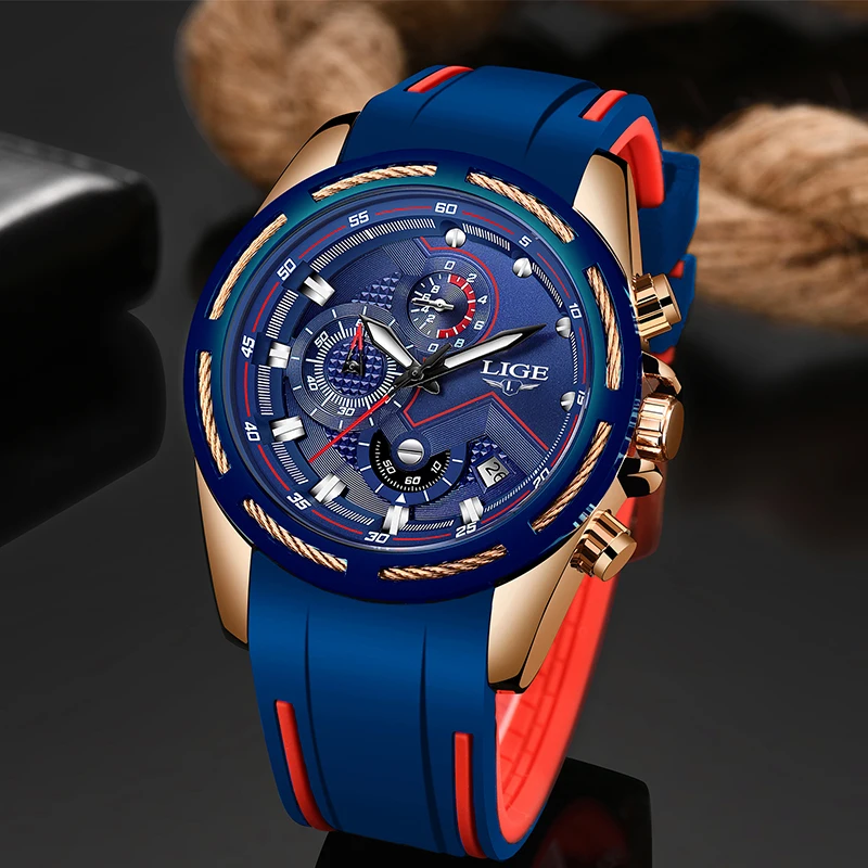 LIGE Mens Watches Top Brand Luxury Chronograph Waterproof Sport Quartz Watch Men Blue Fashion Army Wristwatch Relogio Masculino
LIGE Mens Watches Top Brand Luxury Chronograph Waterproof Sport Quartz Watch Men Blue Fashion Army Wristwatch Relogio Masculino