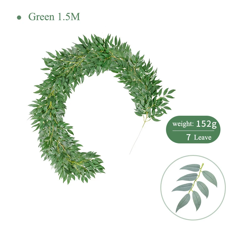 OHEART 2m Artificial Willow Plant Fake Silk Vines Green Leaf Garlands Wreath Wedding Backdrop Decoration Party Home Table Arch
OHEART 2m Artificial Willow Plant Fake Silk Vines Green Leaf Garlands Wreath Wedding Backdrop Decoration Party Home Table Arch