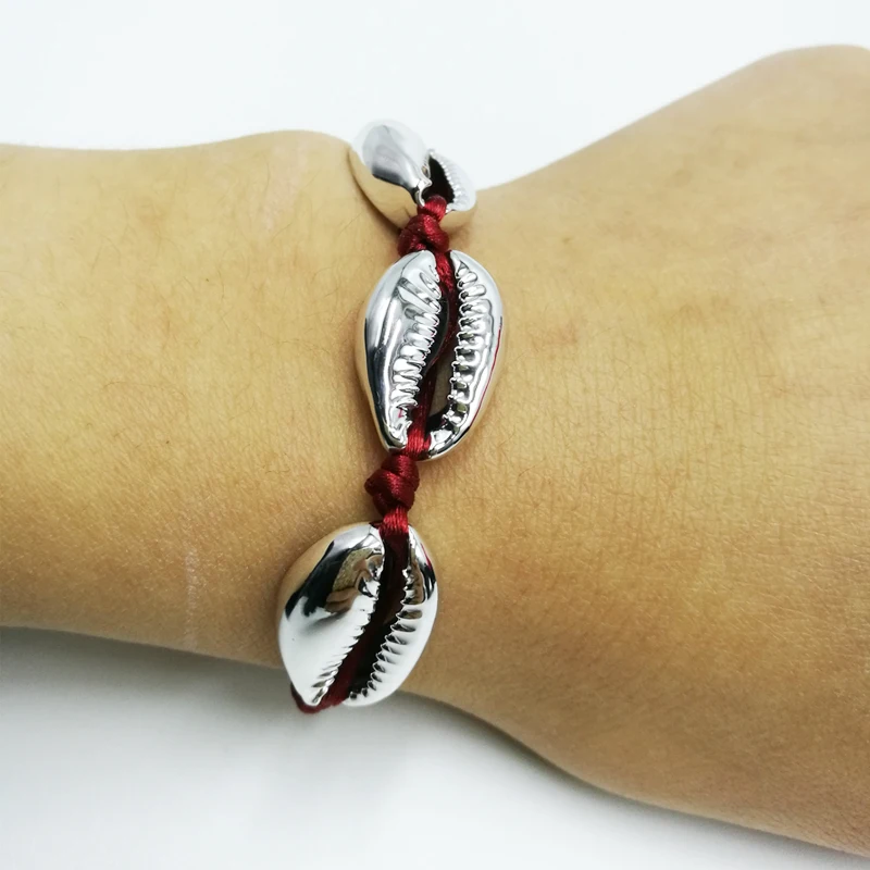 2018 New Arrival Fashion Silver Color Cowries Shell Wine Red Bracelet Handmade Adjustable Size Bracelet for Parent-Child Jewelry
2018 New Arrival Fashion Silver Color Cowries Shell Wine Red Bracelet Handmade Adjustable Size Bracelet for Parent-Child Jewelry