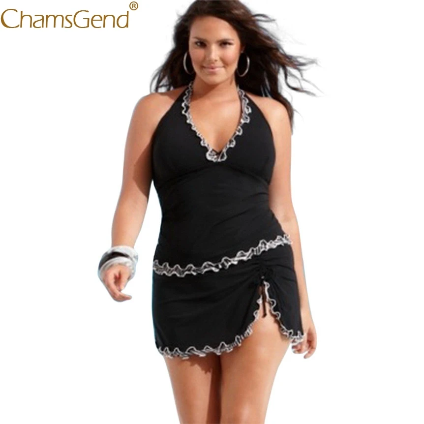 Plus Size Women Push-up Padded Dress Summer Black One-piece Halter Swimsuit Swimwear Tankini 80417
Plus Size Women Push-up Padded Dress Summer Black One-piece Halter Swimsuit Swimwear Tankini 80417
