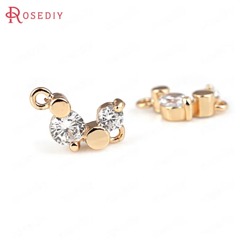 6PCS 7x12MM 24K Champagne Gold Color Plated Brass with Zircon 2 hole Connector Charms High Quality Diy Jewelry Accessories
6PCS 7x12MM 24K Champagne Gold Color Plated Brass with Zircon 2 hole Connector Charms High Quality Diy Jewelry Accessories
