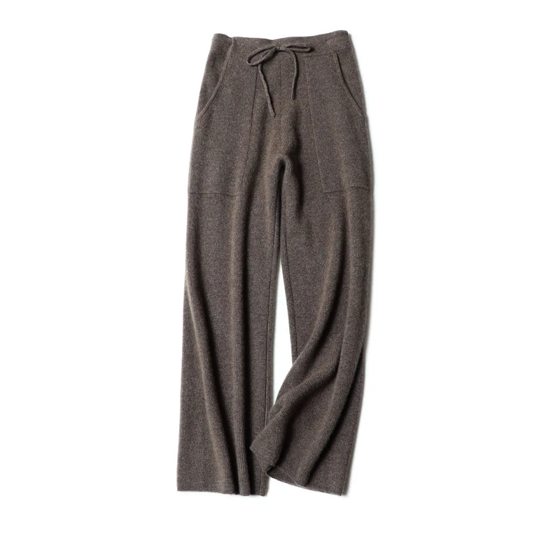 100%goat cashmere knit women fashion wide leg pants sashes high waist EU size M/L brown 4colors
100%goat cashmere knit women fashion wide leg pants sashes high waist EU size M/L brown 4colors