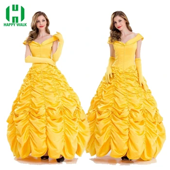 

2020 Movie Beauty And The Beast Princess Belle Cosplay Costume Emma Watson Belle Dress Halloween Costumes For Adult Women Dress