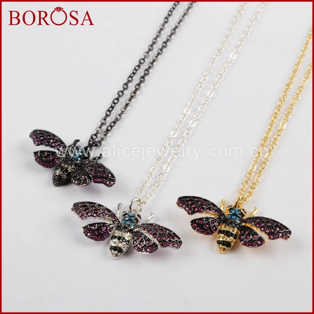 BOROSA 5PCS Mosquito Insects Bugs Bee Necklace, Zircon Pave CZ Bead Charm Ladybugs Pendant Coloful Necklaces for Women WX838-N
BOROSA 5PCS Mosquito Insects Bugs Bee Necklace, Zircon Pave CZ Bead Charm Ladybugs Pendant Coloful Necklaces for Women WX838-N