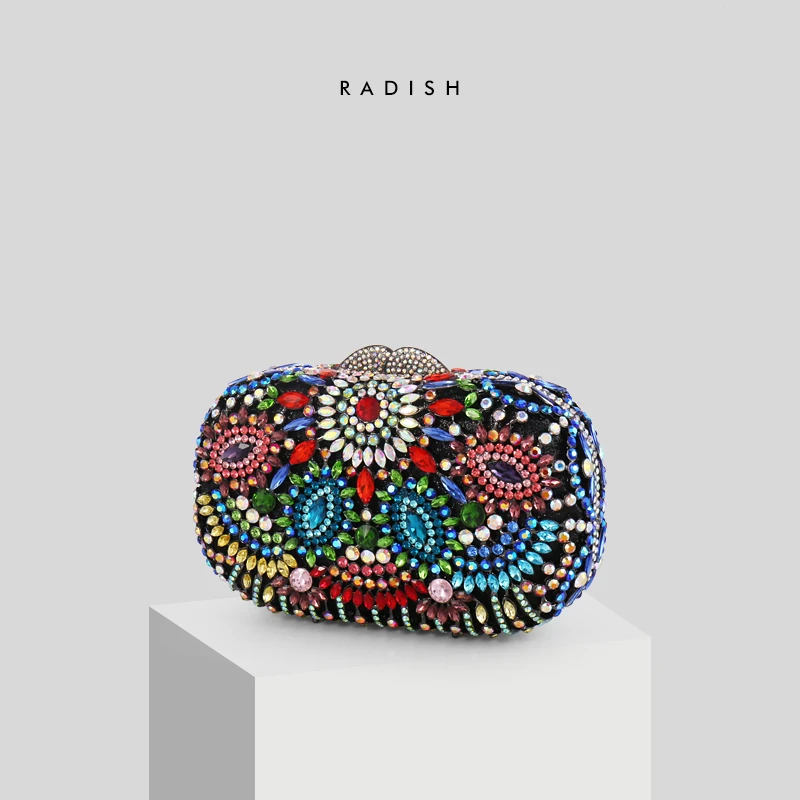 RADISH Hollow Out Floral Multicolor Rhinestones Evening Party Clutch Bag Hand Made Beaded Women Evening Purse
RADISH Hollow Out Floral Multicolor Rhinestones Evening Party Clutch Bag Hand Made Beaded Women Evening Purse