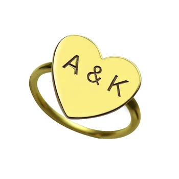 Wholesale Monogrammed Heart Ring Gold Color 2 Initials Monogram Name Ring Custom Name Jewelry Unique Gift for Everyday Wear
Wholesale Monogrammed Heart Ring Gold Color 2 Initials Monogram Name Ring Custom Name Jewelry Unique Gift for Everyday Wear