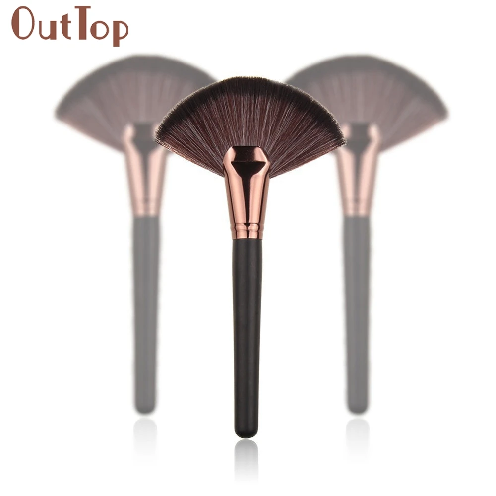 

pincel maquiagem OutTop Makeup Large Fan Goat Hair Blush Face Powder Foundation Cosmetic black Brush Drop Ship Nov6 P30