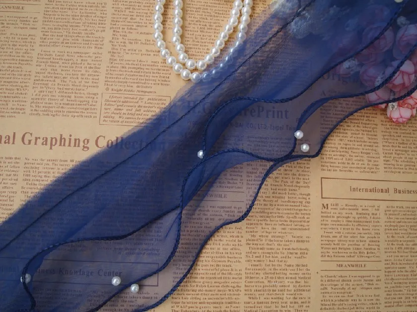 (5 YardS / lot )Diy lace trim 13-14cm sapphire blue organza ruffle pearl organza skirt lace fabric decoration Clothing materials
(5 YardS / lot )Diy lace trim 13-14cm sapphire blue organza ruffle pearl organza skirt lace fabric decoration Clothing materials