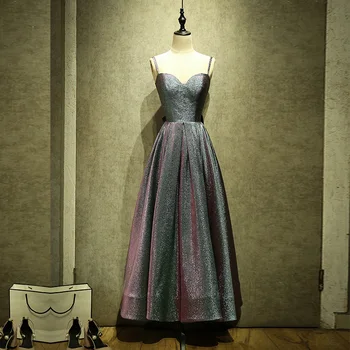 Elegant Middle Length Silver-Grey Women Banquet Evening Gowns with big Bow Spaghetti Strap Party Dress for Wedding Prom Gown
Elegant Middle Length Silver-Grey Women Banquet Evening Gowns with big Bow Spaghetti Strap Party Dress for Wedding Prom Gown