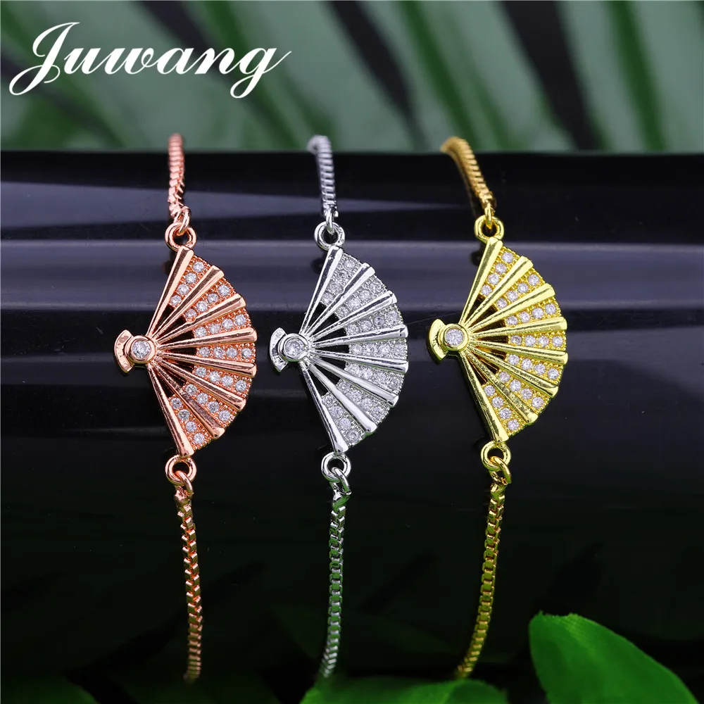 JUWANG New Fan Shape Charm Bracelet for Woman Children Girl Clear CZ Zircon Paved Fashion Gold Color Chain Bracelets Jewelry
JUWANG New Fan Shape Charm Bracelet for Woman Children Girl Clear CZ Zircon Paved Fashion Gold Color Chain Bracelets Jewelry