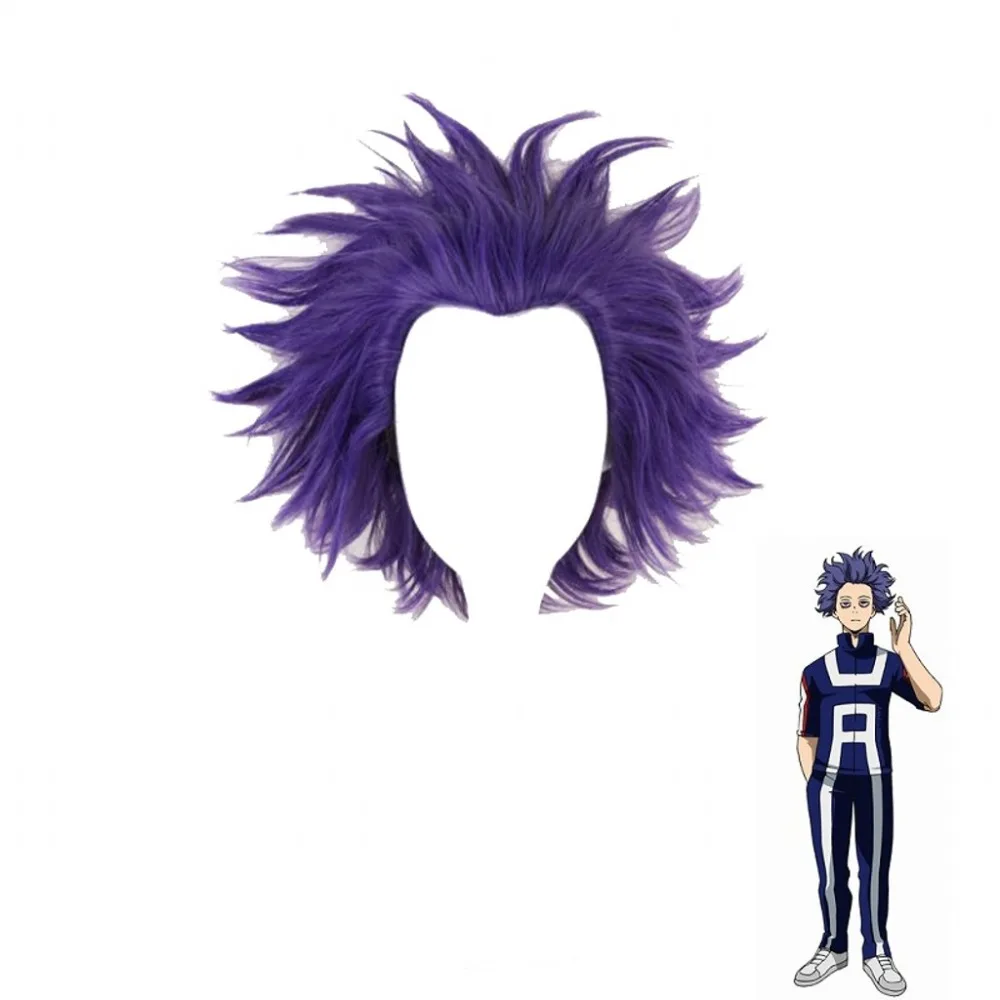 Shumeier короткий кудрявый фиолетовый мой герой учебный Shinsou Hitoshi синтетический