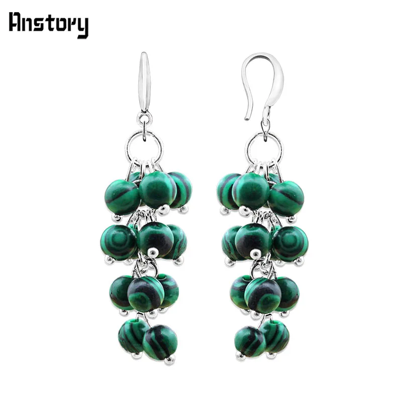 Cluster Malachite Dangle Earrings For Women Personality Fashion Jewelry Antique Silver Plated Party Gift TE253
Cluster Malachite Dangle Earrings For Women Personality Fashion Jewelry Antique Silver Plated Party Gift TE253