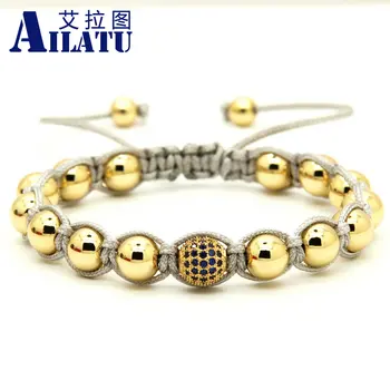 Ailatu Wholesale 10pcs/lot Top Quality Plated Copper Beads 9mm Blue Micro Paved Blue Cz Beads Macrame Bracelet
Ailatu Wholesale 10pcs/lot Top Quality Plated Copper Beads 9mm Blue Micro Paved Blue Cz Beads Macrame Bracelet