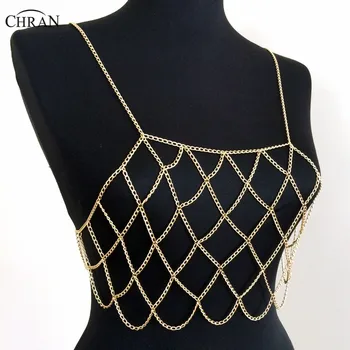 Chran New Women Sexy Silver Gold Tone Mesh Beach Chain Bra Slave Harness Chain Bralette Necklace Grid Bikini Jewelry CRBJ901
Chran New Women Sexy Silver Gold Tone Mesh Beach Chain Bra Slave Harness Chain Bralette Necklace Grid Bikini Jewelry CRBJ901