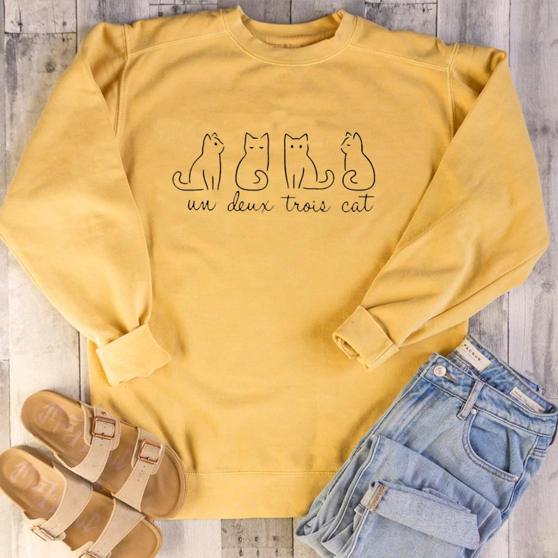 Un Deux Trois Cat Print Women Sweatshirt Graphic Hoodie Oversized Harajuku Jumpers Crewneck Streetwear Tops Drop Shipping
Un Deux Trois Cat Print Women Sweatshirt Graphic Hoodie Oversized Harajuku Jumpers Crewneck Streetwear Tops Drop Shipping