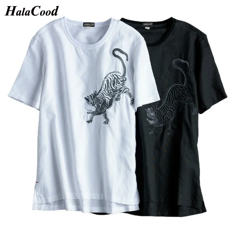 Hot Summer Thin Linen Tops Men's Plus Fertilizer Increase Cotton Short Sleeve Embroidery Tiger Short-sleeved T-shirt Male Tees
Hot Summer Thin Linen Tops Men's Plus Fertilizer Increase Cotton Short Sleeve Embroidery Tiger Short-sleeved T-shirt Male Tees