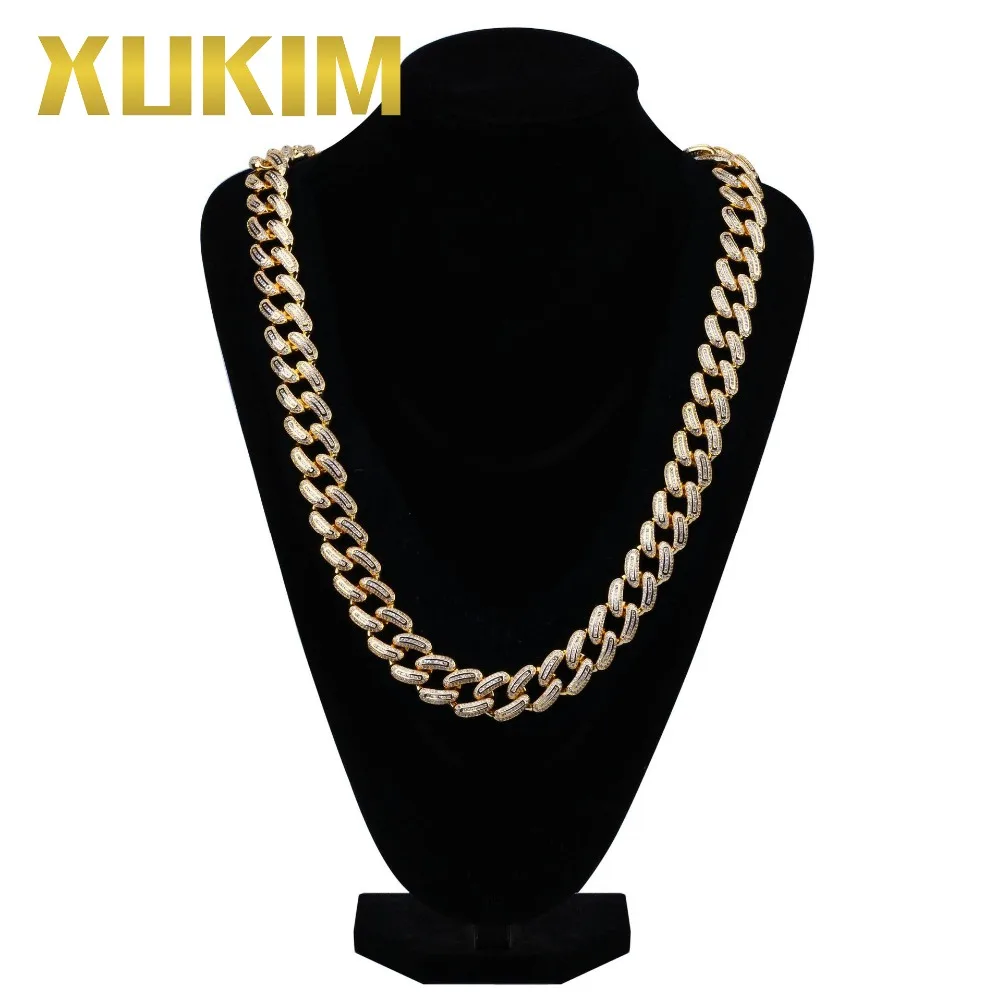 Xukim Jewelry Punk Gold Color Miami Cuban Link Chain AAA CZ Iced Out Hip Hop Necklace
Xukim Jewelry Punk Gold Color Miami Cuban Link Chain AAA CZ Iced Out Hip Hop Necklace