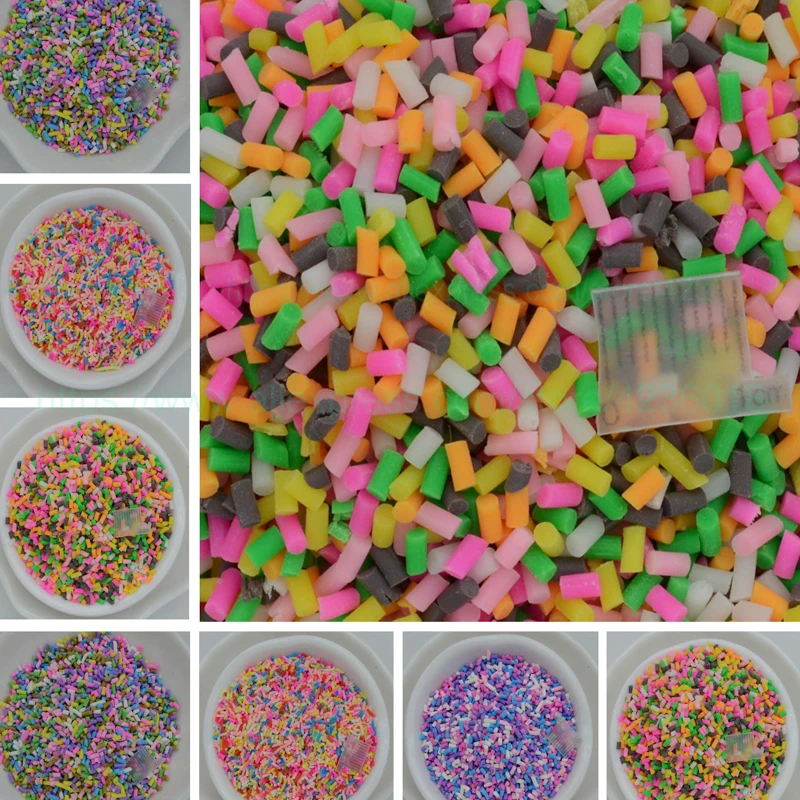 65g Nice Cute Mix Cylinder shaped Polymer Clay For Filler For DIY Supplies Candy Fake Cake Dessert Mud Particles Sprinkle
65g Nice Cute Mix Cylinder shaped Polymer Clay For Filler For DIY Supplies Candy Fake Cake Dessert Mud Particles Sprinkle