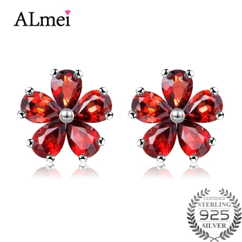 Almei 2ct Red Garnet Flower Stud Earring Female 925 Pure Sterling Silver Small Lovely Earrings Anti-allergic with Box 10% CR003
Almei 2ct Red Garnet Flower Stud Earring Female 925 Pure Sterling Silver Small Lovely Earrings Anti-allergic with Box 10% CR003