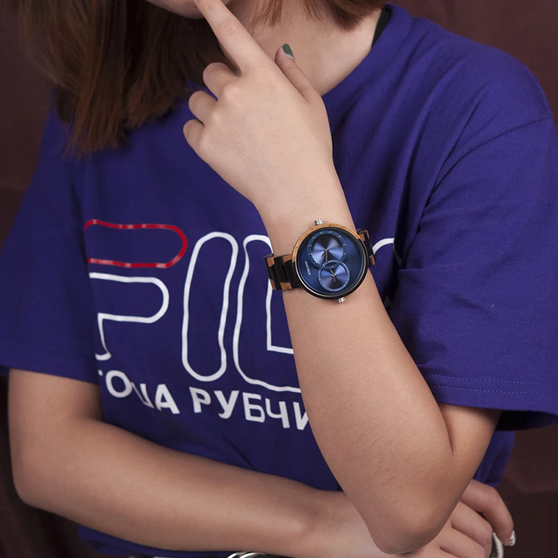 BOBO BIRD Fashion Dual Time Zone Wooden Watch BOBO BIRD Fashion Dual Time Zone Wooden Watch