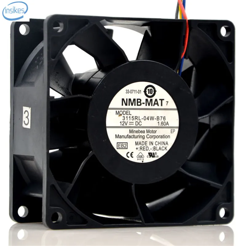 Original 3115RL-04W-B76 Computer Blower Cooling Axial Fan DC 12V 1.6A 8038 80*80*38mm 6500RPM 4 Wires
Original 3115RL-04W-B76 Computer Blower Cooling Axial Fan DC 12V 1.6A 8038 80*80*38mm 6500RPM 4 Wires