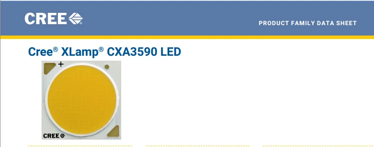 2pcs/lot US.CREE CXA 3590 Beads 150W High Power LED Chip 2700~3000K@5000~6500k Pure white/Warm White
2pcs/lot US.CREE CXA 3590 Beads 150W High Power LED Chip 2700~3000K@5000~6500k Pure white/Warm White