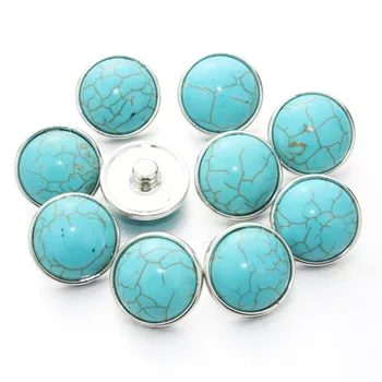 

10pcs/Lot Green natural stone 18mm Snap Button Charm Ginger Button For Snap Fit DIY Snap Bracelets&Bangles Accessory 050403
