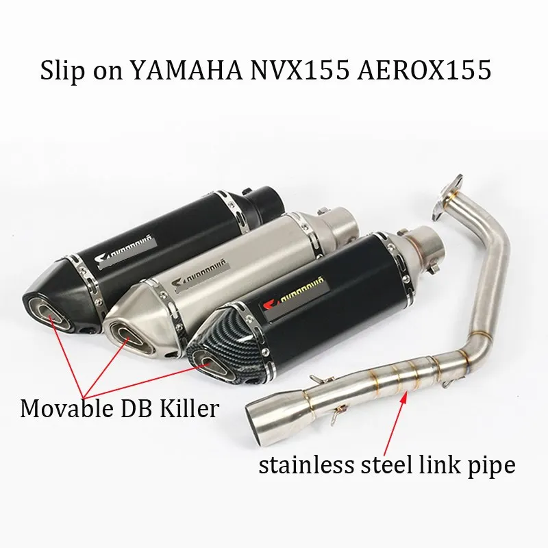 Full Exhaust Motorcycle System Muffler DB Killer Front connection Link Pipe Laser Marking For YAMAHA NVX155 AEROX155
Full Exhaust Motorcycle System Muffler DB Killer Front connection Link Pipe Laser Marking For YAMAHA NVX155 AEROX155