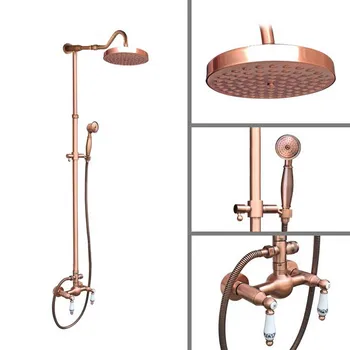 Antique Red Copper Brass Dual Ceramic Flower Handles Bathroom Rainfall Rain Shower Head Faucet Set Mixer Tap Wall Mounted mrg621
Antique Red Copper Brass Dual Ceramic Flower Handles Bathroom Rainfall Rain Shower Head Faucet Set Mixer Tap Wall Mounted mrg621