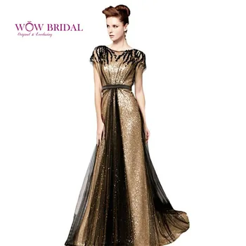 Wowbridal 2015 Bling Bling Long Evening Dress Sequined Lace Boat Neck Sheer Back Sweep Train A-Line Gown
Wowbridal 2015 Bling Bling Long Evening Dress Sequined Lace Boat Neck Sheer Back Sweep Train A-Line Gown
