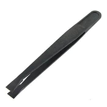 Manual Tool Black Plastic Flat Tip Anti-static Tweezers