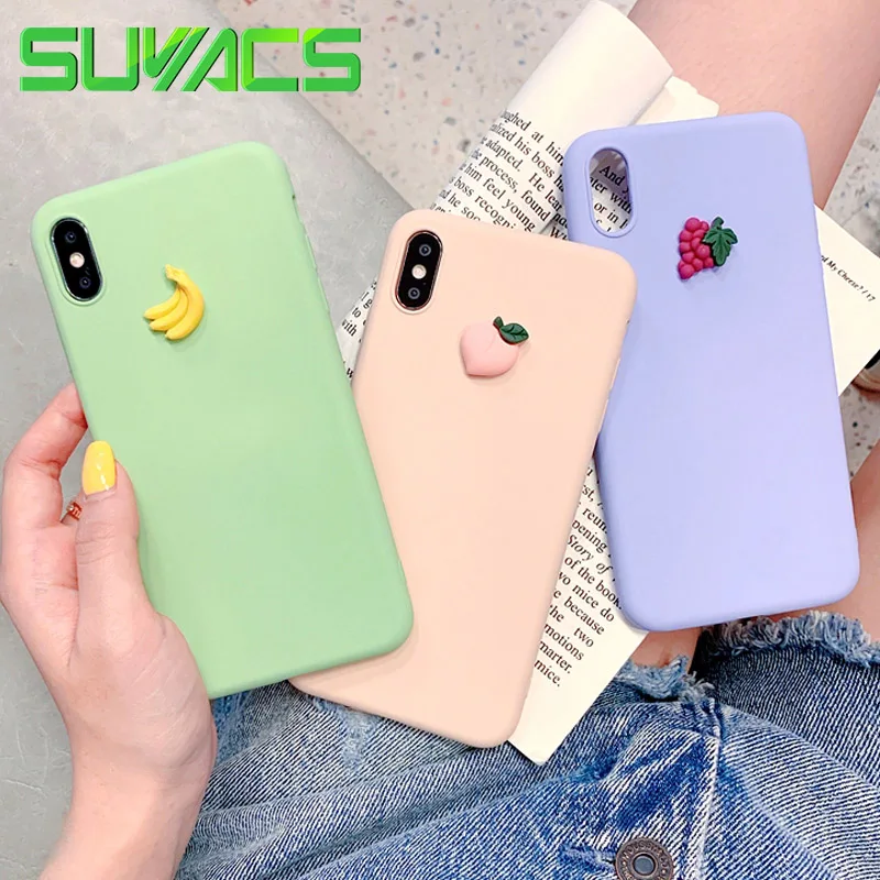 SUYACS Cute Fruits Banana Peach Grape Cases For iPhone XR XS Max 6 6S 7 8 Plus X Candy Color Silicone Soft TPU Phone Back Cover
SUYACS Cute Fruits Banana Peach Grape Cases For iPhone XR XS Max 6 6S 7 8 Plus X Candy Color Silicone Soft TPU Phone Back Cover