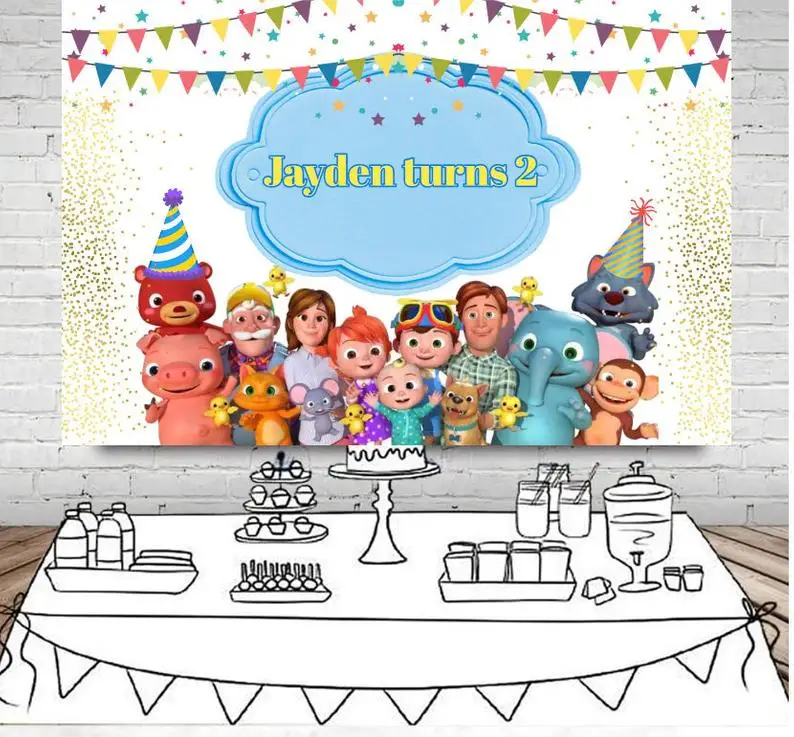 Photography Backdrop COCOMELON Birthday Party Custom Photo Background Children Newborn Baby Shower Happy Birthday Party Bakdrop 
Photography Backdrop COCOMELON Birthday Party Custom Photo Background Children Newborn Baby Shower Happy Birthday Party Bakdrop