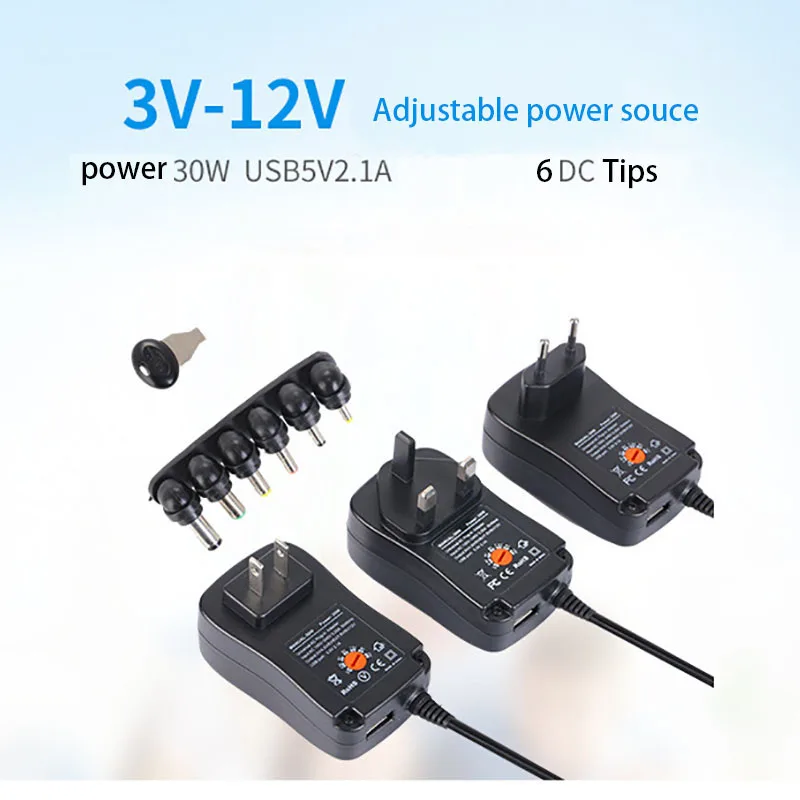 30W 3-12 V Adjustable Universal Power Souce Supply Multi Adapter 2.1A UAV Charger for Tablet Router UAV Monitoring Phone
30W 3-12 V Adjustable Universal Power Souce Supply Multi Adapter 2.1A UAV Charger for Tablet Router UAV Monitoring Phone
