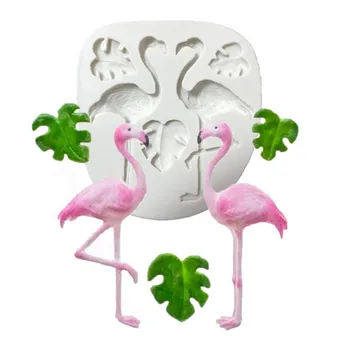 

Flamingo Tropical Leaves Bird Silicone Mold Turtle Leaf Fondant Mold Baby Birthday Cake Decorating Tools Chocolate Gumpaste Mold