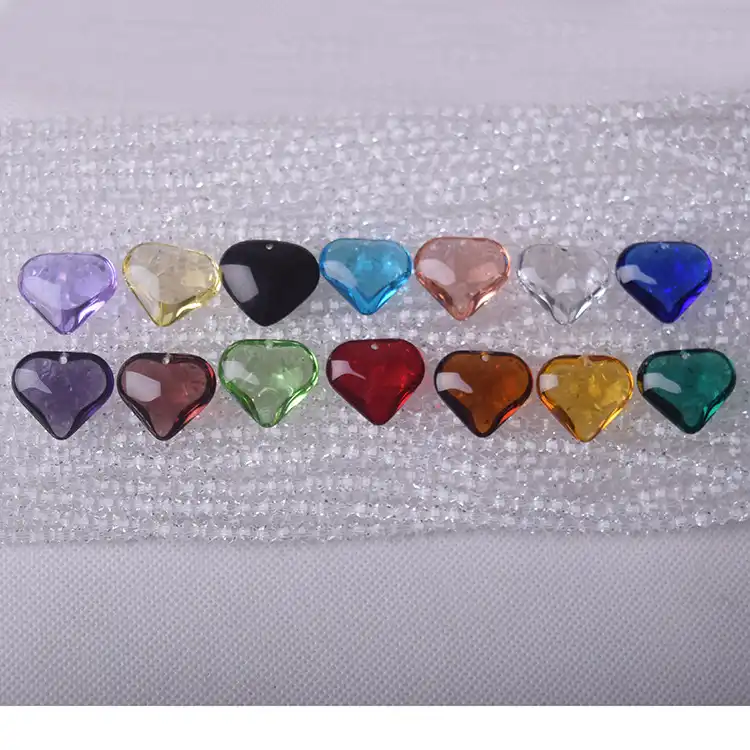 10pcs/lot beautiful 22*18mm crystal heart shape multicolored