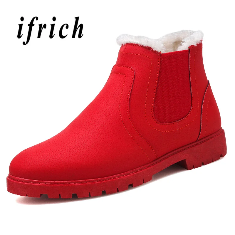 Winter with Fur Men Boots Black Red Chelsea Boots for Male Comfortable Warm Fur Snow Boots Men Non-Slip Youth Fashion Mens Shoes
Winter with Fur Men Boots Black Red Chelsea Boots for Male Comfortable Warm Fur Snow Boots Men Non-Slip Youth Fashion Mens Shoes