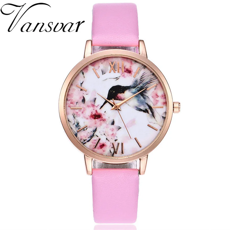 Vansvar Brand Women Flower Bird Watch Rose Gold Leather Creative Wristwatches Casual Women Dress Ladies Quartz Clock
Vansvar Brand Women Flower Bird Watch Rose Gold Leather Creative Wristwatches Casual Women Dress Ladies Quartz Clock