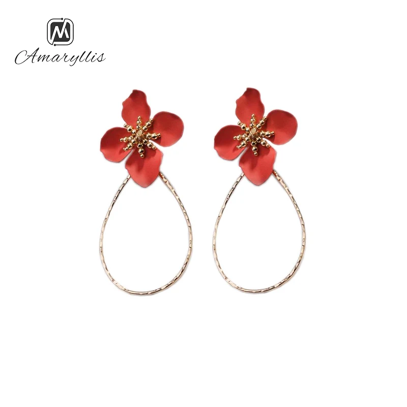 Amaiyllis White Red Black Wedding Flower Stud Earrings For Women Large Copper Hollow Geometric Waterdrop Post Earrings Brincos
Amaiyllis White Red Black Wedding Flower Stud Earrings For Women Large Copper Hollow Geometric Waterdrop Post Earrings Brincos